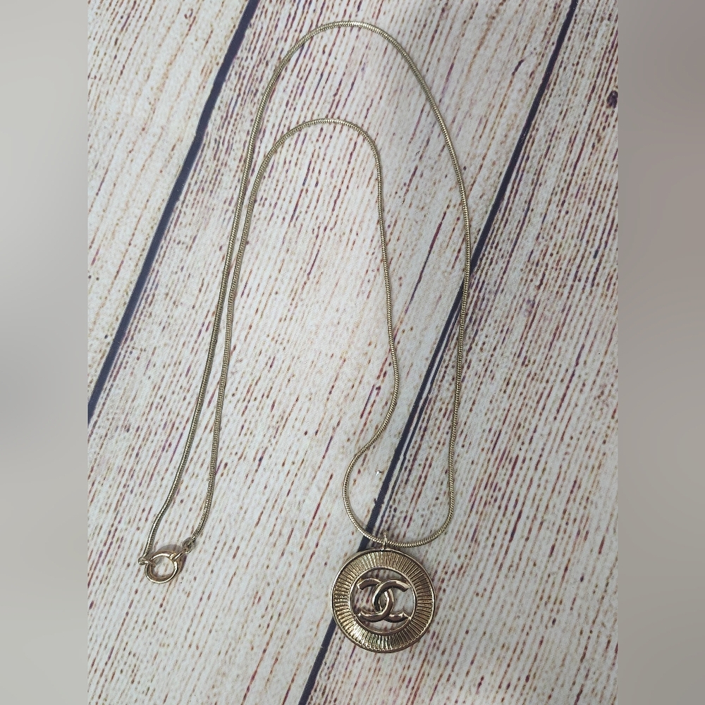 Repurposed Large Chanel Charm Pendant Necklace